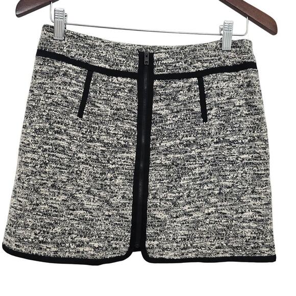 RAG & BONE NEW YORK MINI SKIRT Gray Black Tweed Pockets Zip #7099-109 Size 6 - Picture 2 of 14
